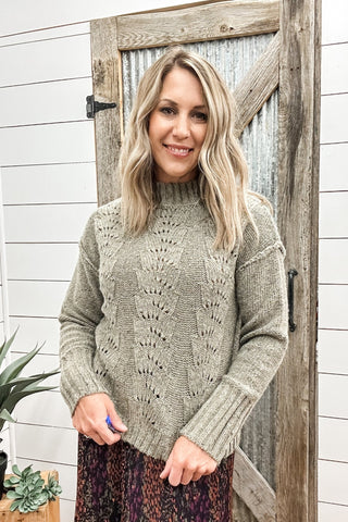 Crew Neck Sweater with Puff Sleeve - Allure Boutique WY