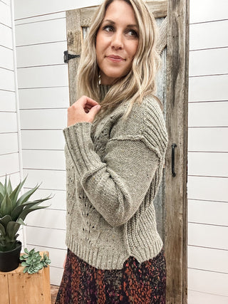 Crew Neck Sweater with Puff Sleeve - Allure Boutique WY