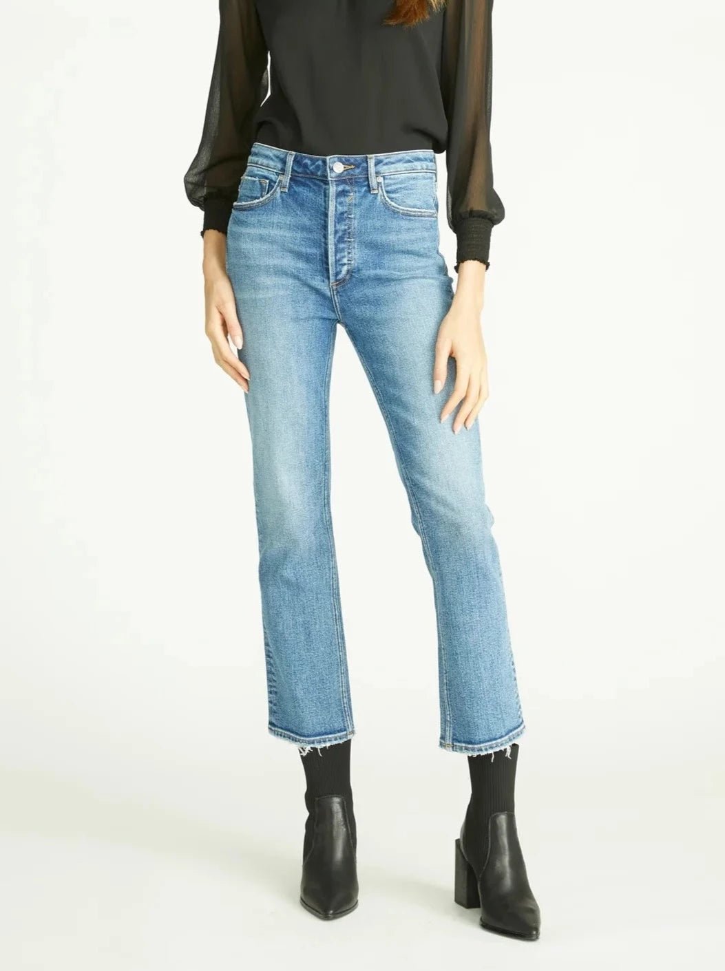 Crosby High Rise Straight Jean in Medium Wash - Allure Boutique WY