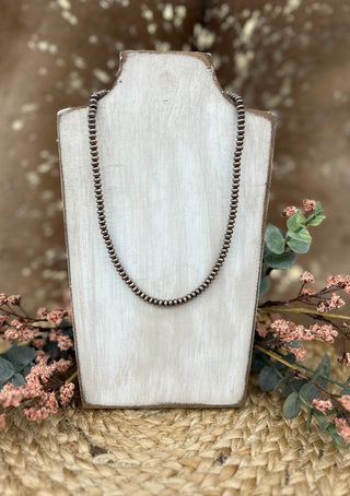 Copper Saucer Navajo Pearl Necklace 6mm 14in