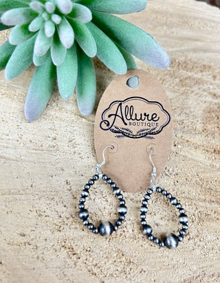 Small Navajo Pearl Teardrop Earrings