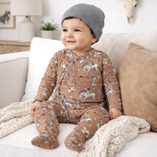 Wild Wrangler Brown Bamboo Romper