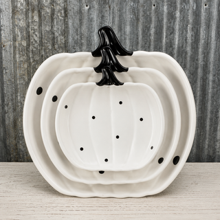Polka Dot Pumpkins Plate Set