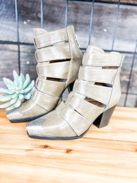 Dakota Olive Bootie with Silver Metal Tip - Allure Boutique WY