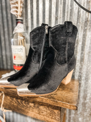 Dakota Velvet Western Booties - Allure Boutique WY