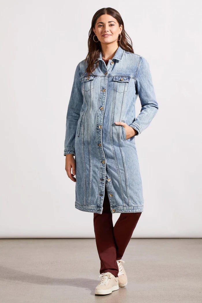 Denim Duster with Pockets - Allure Boutique WY