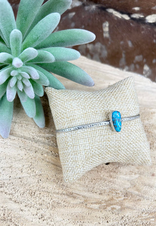 Turquoise Teardrop Stamped Cuff