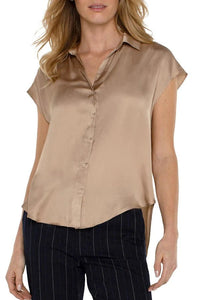 Dolman Sleeve Collared Button Front Woven Blouse - Allure Boutique WY