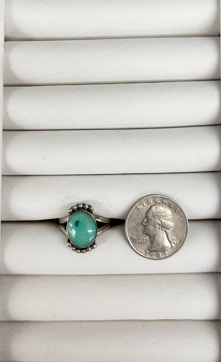 Dot Border Round Turquoise Ring 9 - Allure Boutique WY