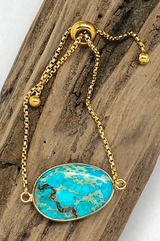 Drawstring Turquoise Imperial Jasper Stone Bracelet - Allure Boutique WY