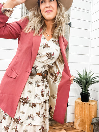 Ella Blazer Dry Rose - Allure Boutique WY