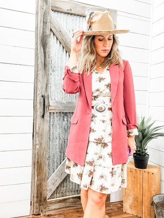 Ella Blazer Dry Rose - Allure Boutique WY