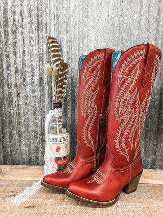 Embroidered Tall Snip Toe Boot - Allure Boutique WY