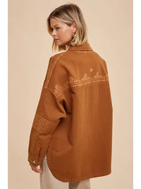 Embroidered Utility Shacket - Allure Boutique WY