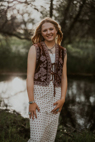 Embroidered Velvet Vest - Allure Boutique WY
