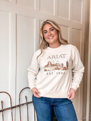 Essential Crew Sweatshirt Desert Scene - Allure Boutique WY