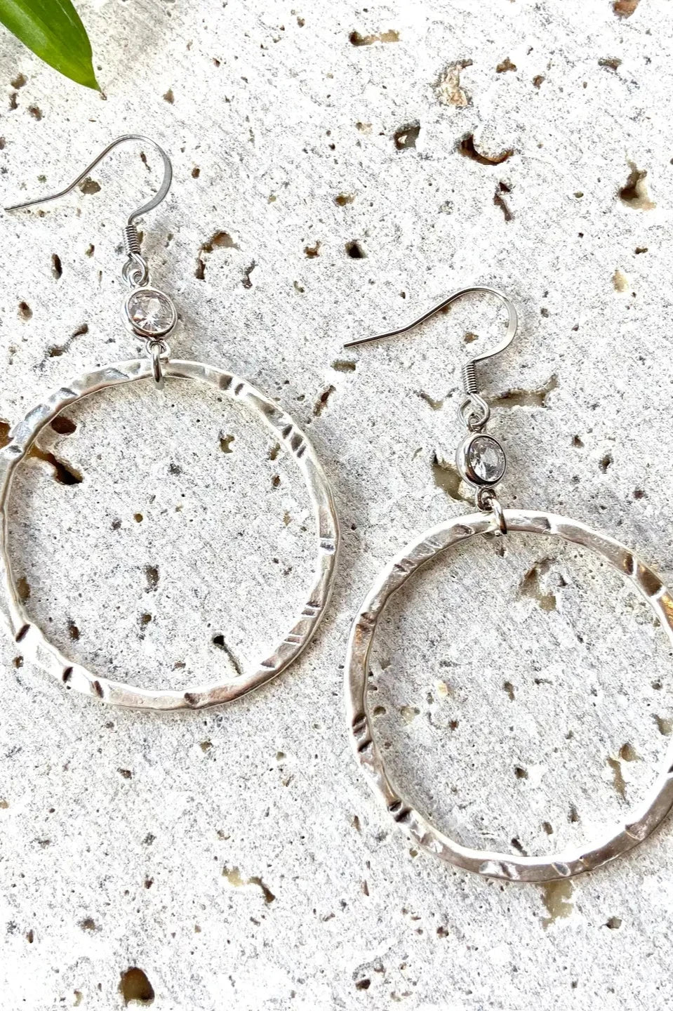 Etched Silver Hoop Earrings - Allure Boutique WY