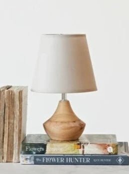 Eucalyptus Wood Table Lamp with Linen Shade - Allure Boutique WY