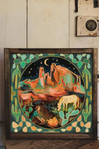 Evening Trail Ride in the Desert Art Print - 8x8 - Allure Boutique WY