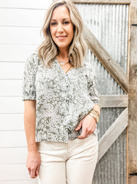 Fall Into You Blouse White Floral - Allure Boutique WY