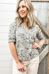 Fall Into You Blouse White Floral - Allure Boutique WY