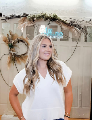 Fallon Short Sleeve Crop Sweater - Allure Boutique WY