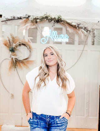 Fallon Short Sleeve Crop Sweater - Allure Boutique WY