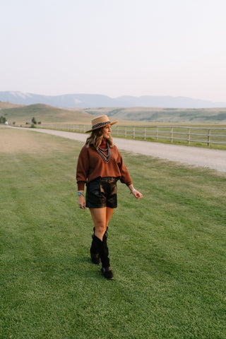 Faux Leather Belted Shorts - Allure Boutique WY