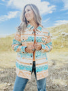 Wrangler Turquoise & Peach Shacket