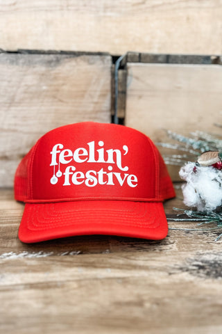 Feelin Festive Trucker Hat - Allure Boutique WY