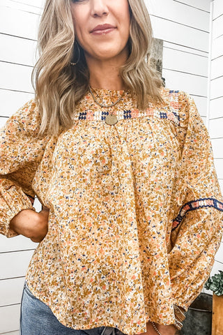 Fernande Blouse Marigold Ditsy - Allure Boutique WY