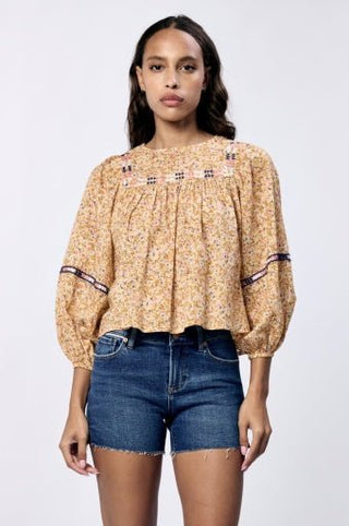 Fernande Blouse Marigold Ditsy - Allure Boutique WY