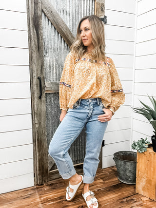 Fernande Blouse Marigold Ditsy - Allure Boutique WY