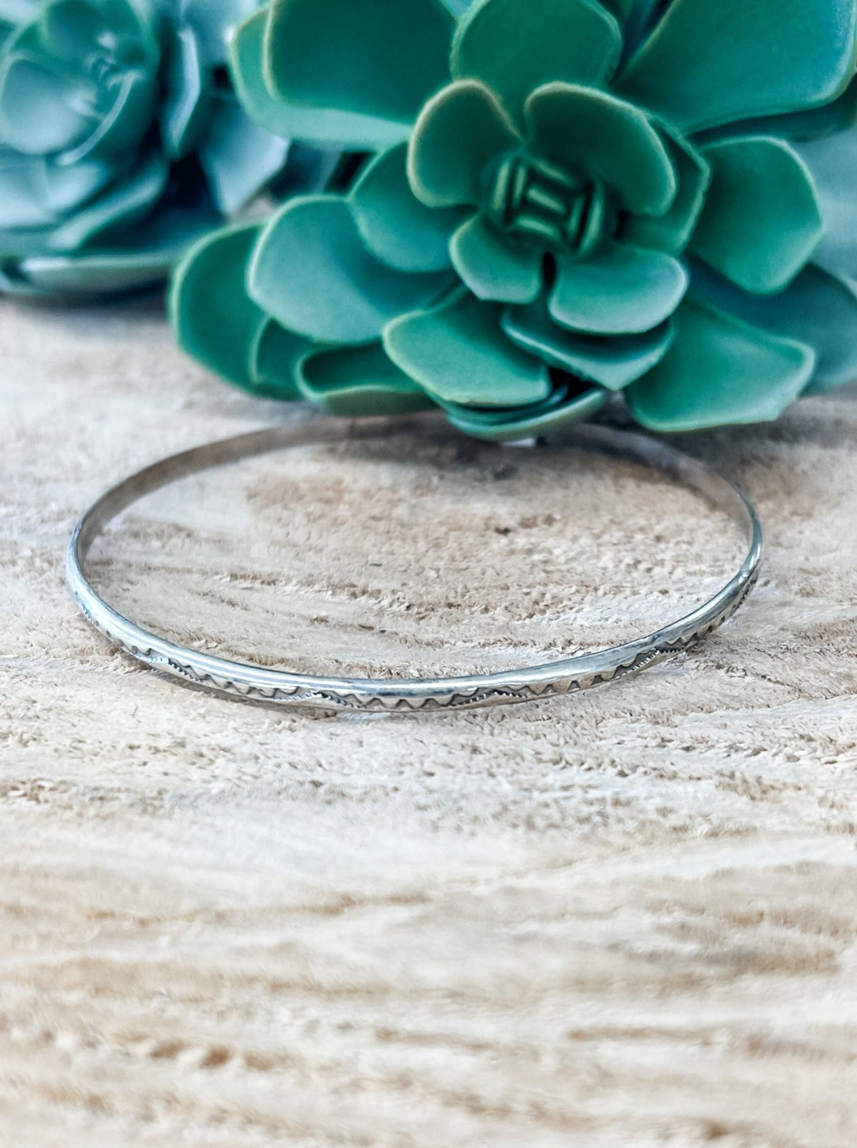 Fine Etched Silver Bangle - Allure Boutique WY