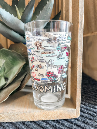 Fishkiss Wyoming 16 oz. Pint Glass - Allure Boutique WY