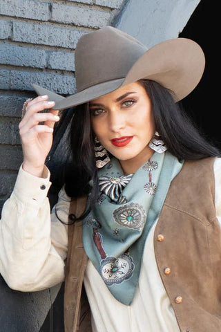 Flagstaff Chambray Silk Scarf - 35" x 35" - Allure Boutique WY