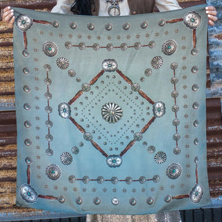 Flagstaff Chambray Silk Scarf - 35" x 35" - Allure Boutique WY