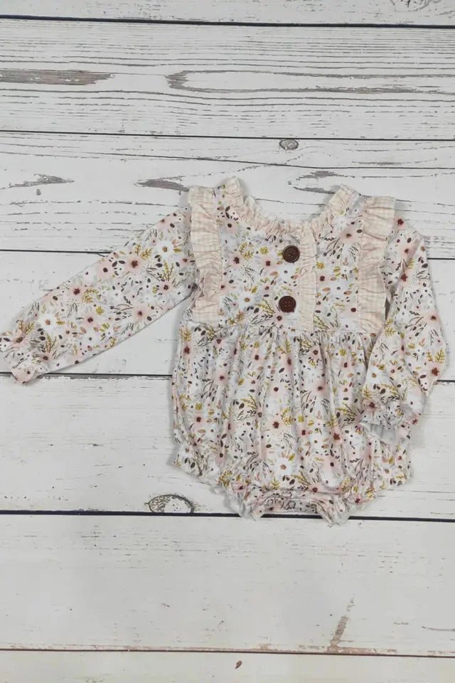 Floral Button Down Baby Romper - Allure Boutique WY