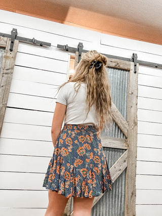 Floral Print Godet Skirt - Allure Boutique WY