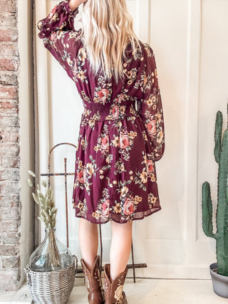 Floral Print Ruffled Cinch Waist Mini Dress - Allure Boutique WY