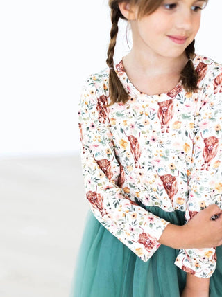 Florals on The Farm Long Sleeve Tutu Dress - Allure Boutique WY