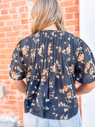 Flower Print Pintuck Detail Blouse - Allure Boutique WY