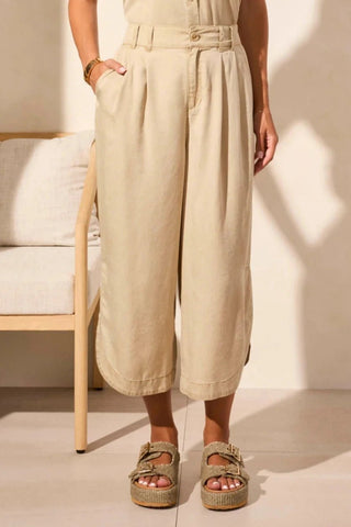 Flowy Pleated Pant Dusty Sand - Allure Boutique WY