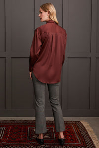 Flowy Satin Button Up Shirt - Allure Boutique WY