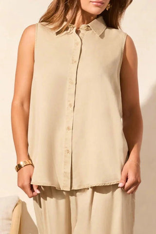 Flowy Sleeveless Button Down - Allure Boutique WY