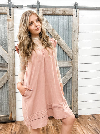 Flutter Sleeve Linen Dress - Allure Boutique WY