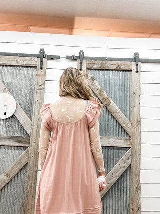 linen flutter sleeve dress The Flutter-Sleeve Dress in Stretch Linen