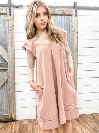 Flutter Sleeve Linen Dress - Allure Boutique WY