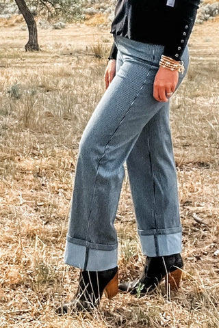 Fly Front Ankle Pant with Wide Cuff - Allure Boutique WY