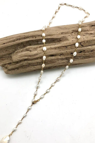 Freshwater Pearl Lariat Necklace - 26" - Allure Boutique WY